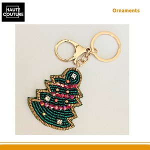 Ornements festifs suspendus en forme de sapin de Noël, faits à la main avec des perles en feutre de qualité supérieure, pour la décoration de la maison - Product Image 3