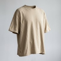 T-shirt Homme Col Rond Coupe Boxy Épaules Tombantes Surdimensionné en Coton Pur Écologique, Style Vintage Délavé et Détails Ripped Personnalisés