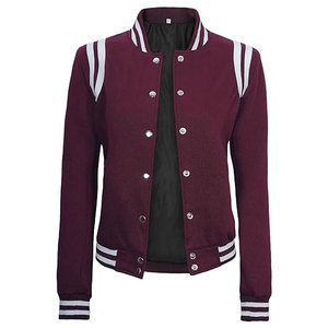 แจ็คเก็ตวาร์ซิตี้ผู้หญิง น้ำหนักเบา ผ้าฟลีซนุ่ม สไตล์เบสบอลสำหรับนักเรียนมัธยมปลาย แจ็คเก็ตบอมเบอร์ผู้หญิง สไตล์ลำลอง เสื้อคลุมทันสมัย - Product Image 2