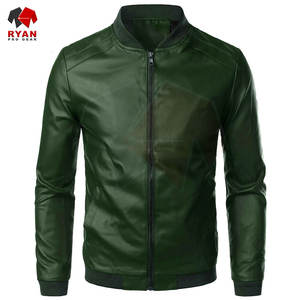 Veste en cuir pour homme avec logo personnalisé, finition premium, couleur unie, grande taille, OEM ODM, vente en gros - Product Image 5