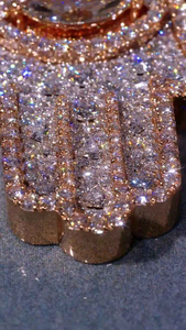 Iced Out Pendant Rose Gold Hip Hop <b>Diamond</b> <b>Simulated</b> Stone Lucky Charm Necklace Jewelry Gift - Product Image 6