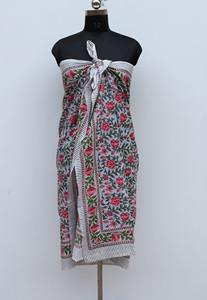 Lot de paréos de plage d'été en coton imprimé floral faits à la main, assortiment varié, vente en gros - Product Image 3