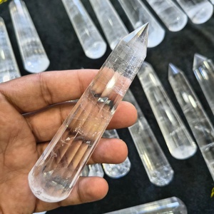 แท่งคริสตัลควอตซ์ใสธรรมชาติสำหรับนวด  แท่งบำบัดปลายแหลมสองด้าน - Product Image 2