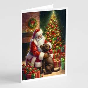 Labrador Retriever Santa Claus Tarjetas de felicitación Paquete de 8 Whimsical A7 Tarjetas de notas en blanco con sobres Tamaño 5x7 - Product Image 1