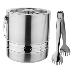 Juego de Cubitera de Acero Inoxidable con Tapa y Pinzas para Bar, Hogar, Fiestas, Enfriador de Bebidas, Cubitera para Guardar Cubos de Hielo para Hogar, Bar y Fiestas - Product Image 1