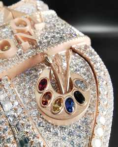 Colgante de Plata de Ley 925 con Moissanita Iced Out, Personalizado con Nombre o Logotipo, Estilo Hip Hop, para Raperos, Joyería Fina de Moda - Product Image 4