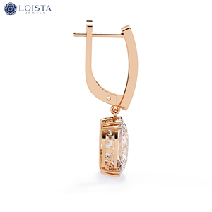 Pendientes redondos de 18k con diamantes cultivados en laboratorio, certificados por IGI, personalizables, tipo huggie, color DE, VVS-VS. - Product Image 2