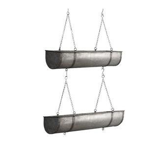 Ensemble de 2 jardinières suspendues en métal galvanisé, décoration murale style farmhouse, pour plantes succulentes, intérieur/extérieur, étagère organisatrice, au prix le plus bas - Product Image 2