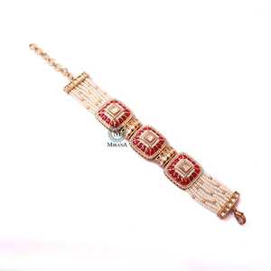 Lavana Ruby Polki Designer Fashion Bracelet - Product Image 1