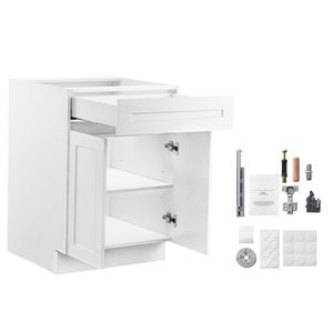 Mobile Base Bianco Shaker da 24 Pollici dal Design Moderno, Non Assemblato, 24" L x 24" P x 34.5" H, Pronto per il Montaggio - Product Image 1