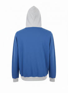 Sweat à capuche pour homme en coton 100% de qualité supérieure, imprimé personnalisé, logo brodé sur le devant - Bleu royal et gris - Product Image 6