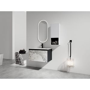 Mobile Bagno Sospeso da 30 Pollici con Lavabo in Ceramica e Armadietto Laterale, Ante con Chiusura Ammortizzata, Combinazione Mobiletto (Pacchetto KD) - Product Image 4