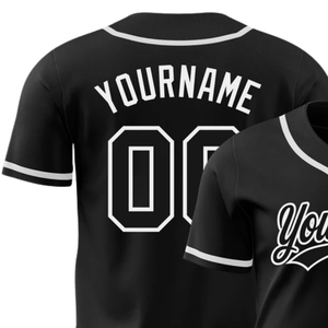 Maillot de baseball noir et blanc pour homme, boutonné, uniforme d'équipe, respirant, léger, vêtements de sport pour tournoi - Product Image 3