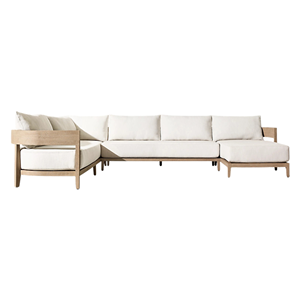 Juego de Muebles de Jardín Seccionales Modernos de Primera Calidad, en Madera de Teca Sólida, Forma de U, Hechos a Mano, con Cojines Suaves y Cómodos - Product Image 6