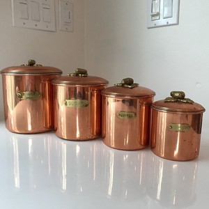 Classic Pure Copper <b>Decorative</b> Storage <b>Jar</b> With Lid Kitchen Container For Tea Coffee Sugar Spices Dry Food Pantry Use In Home - Product Image 1