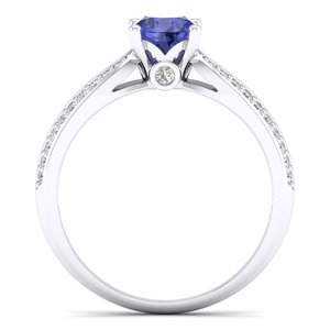 REYES – bagues en argent Sterling 925 pour femmes, Design Unique, coupe ronde brillante, pierre précieuse Tanzanite 0,75 ct, bijoux fins - Product Image 4