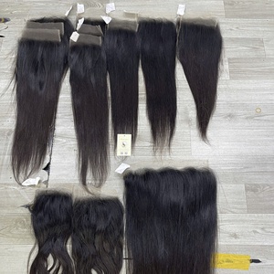 Cheveux Humains Vietnamiens Remy Lisses Super Double Drawn, Vente en Gros, Non Transformés, avec Frontal et Closure HD Lace 5x5 13x4 13x6 - Product Image 2
