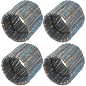 Anillo para Servilletas Moderno y Ecléctico con Alambre Azul, Decoración de Mesa para Uso Diario, Porta Servilletas Rústico con Cuentas Azules y Bronce - Product Image 6