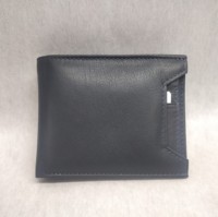 Dompet Kulit Kambing Asli Kecil untuk Anak Laki-laki, Tempat Kartu, Kantong Uang Koin Depan, RFID Bifold, Dompet Sederhana, Harga Grosir