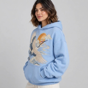 Sudadera con capucha bordada para mujer, moderna, con tela de felpa suave, hermoso bordado, cálida, cómoda y de corte relajado para uso casual. - Product Image 3