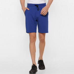 Pantalones cortos Bermuda de algodón azul para hombre, con cordón en la cintura y bolsillos, estilo casual. - Product Image 1