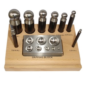 Stainless Steel 8 Cavity Dapping Block <b>Set</b> <b>Punches</b> for Jewelry Making Supplies Kit DIY Jewelry Setting Tools Mould Making - Product Image 1