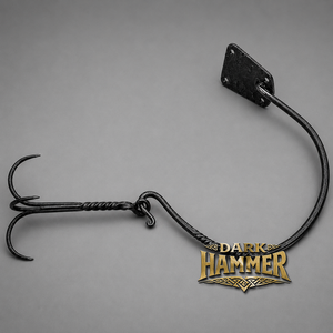 Gancho de Pared de Metal Forjado a Mano, Colgador Decorativo Rústico, Gancho para Colgar con Barra Retorcida para el Hogar, Hierro Forjado - Product Image 3