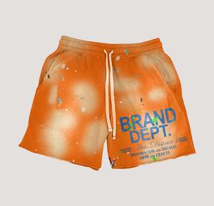 Ensemble deux pièces pour homme : T-shirt en coton délavé au soleil avec impression sérigraphiée de strass personnalisés et short de survêtement à rayures latérales effet usé - Product Image 5