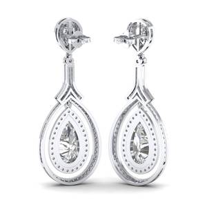 REYES - Pendientes de Moissanita con Forma de Gota de Agua, Diseño de Última Moda, en Oro Sólido de 14K, Regalo de Boda de Lujo, Joyería Fina para Mujer - Product Image 4