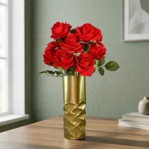 Florero de Metal Dorado, Porta Macetas, Adorno Decorativo para Decoración del Hogar, Sala de Estar, Dormitorio, Mesa, Oficina, Entrada - Product Image 4