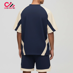 เสื้อยืดและกางเกงขาสั้นผู้ชายราคาถูก ชุดฤดูร้อน เสื้อแขนสั้นและกางเกงขายาว แฟชั่นขายส่ง ระบายอากาศได้ดี ชุดลำลองสำหรับวิ่ง - Product Image 4