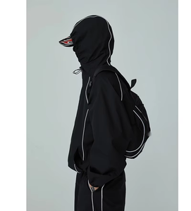 Manufacturers Custom Men Reflective Contrasting Windbreaker Nylon <b>Tracksuit</b> - Product Image 2