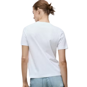 T-shirt classique à col rond pour femme, manches courtes, coupe régulière, décontracté, personnalisable, en jersey de coton, pour le quotidien - Product Image 2
