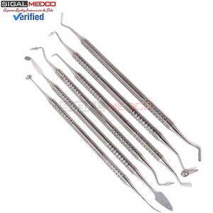 Dental Filling Spatulas Set of 6 Plated Heads Knurled Handles Composite Resin Restoration Thick Handle Design Medic Instruments - Product Image 4