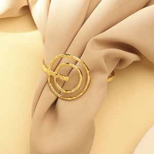 Gold Plated Spiral Brass Cuff <b>Bangle</b> Hammered Open Bracelet for Women Party Wedding Gift - Product Image 3