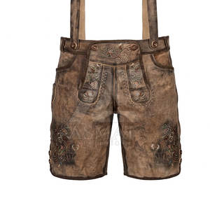Shorts en cuir traditionnels bavarois pour hommes, costume d'Oktoberfest, pour festivals et fêtes - Product Image 2