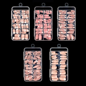 Faux ongles à presser faits main, formes carrée, amande, ballerine, French, style européen et américain, vente en gros, 120 pièces - Product Image 1