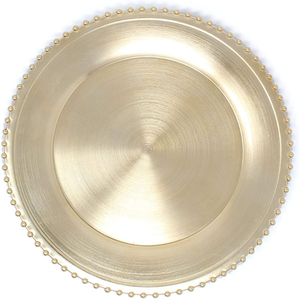 Assiette de présentation en métal martelé doré pour la maison, les hôtels, la décoration de table de mariage, forme ronde, plat de service et assiettes - Product Image 4