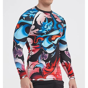 Men Long Sleeve Rash Guard <b>Compression</b> <b>Shirt</b> Graphic Print UV Protection Quick Dry Custom Logo OEM Supplier - Product Image 3