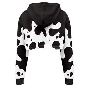 Sudadera Corta de Felpa para Mujer, Personalizada OEM, de Algodón, Manga Larga, con Logotipo Frontal Sublimado - Product Image 5