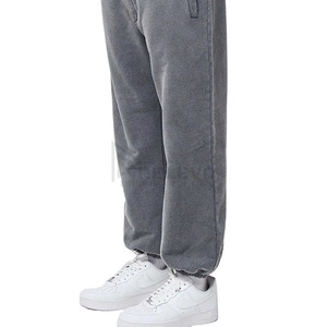 High Quality Men's Gray Fleece Sweatpants <b>Elastic</b> Waist Casual Joggers With Side Pockets Midweight Custom Wear - Product Image 3