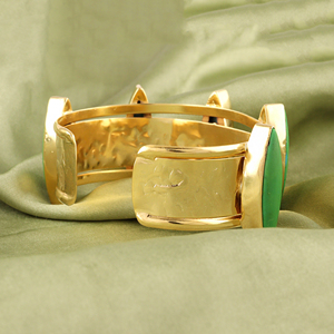 High quality peridot <b>copper</b> turquoise marquise shape gemstone statement cuff 18k gold plated hammered wide open band bracelet - Product Image 6