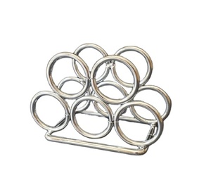 Creative 2 Slot Iron Napkin <b>Holder</b> with Round Base Rose Gold Copper Paper Dispenser Stand for <b>Kitchen</b> Countertop Napkin <b>Holder</b> - Product Image 1