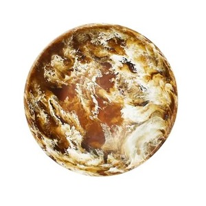 Assiette de service élégante en résine écologique, résistante au lave-vaisselle, de qualité alimentaire, faite à la main, motif personnalisé, pour salade et crème glacée - Product Image 1