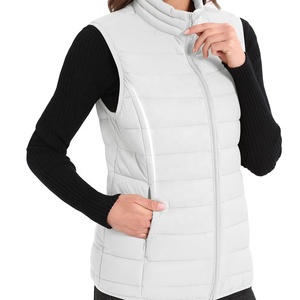 Chaleco sin mangas ultraligero logotipo personalizado fabricantes de ropa al por mayor mujer chaqueta de plumón de algodón señoras chaleco acolchado - Product Image 3