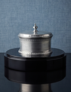 Custom Traditional Engraved <b>Silver</b> Metal Date And Dry Fruit Storage Box Round Decorative Snack Container - Product Image 4