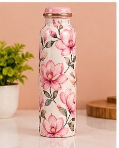 Mediterranean Pattern Copper <b>Water</b> <b>Bottle</b> with Copper Lid <b>BPA</b> <b>Free</b> Portable Novelty Drinkware - Product Image 5