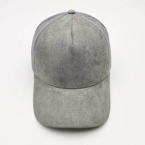New 5 Panel Solid Embroidery <b>Baseball</b> <b>Cap</b> Women <b>Men</b> Snapback <b>Cap</b> Adjustable Suede Mesh Trucker Hat - Product Image 1