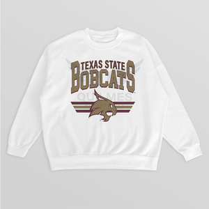Sudadera Extra Grande de Felpa Premium Blanca de los Texas State Bobcats para Mujer, Sudadera con Cuello Redondo y Logotipo Universitario Personalizado - Product Image 5