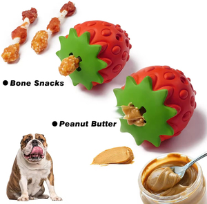 Durable Silicone Rubber <b>Pet</b> <b>Interactive</b> Chew <b>Toys</b> Strawberry-Shaped Puzzle Leak Food <b>Toy</b> <b>for</b> Moderate Chewers Dogs - Product Image 5